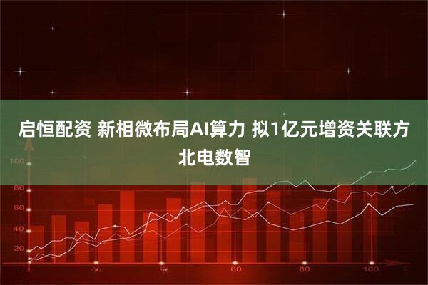 启恒配资 新相微布局AI算力 拟1亿元增资关联方北电数智